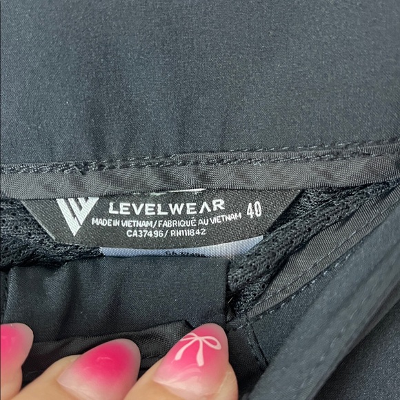 LEVELWEAR Black Flat Front Shorts - Picture 2 of 3
